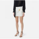 Fusta ELISABETTA FRANCHI, Miniskirt with jewel detail, Alb