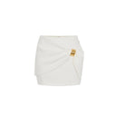 Fusta ELISABETTA FRANCHI, Miniskirt with jewel detail, Alb