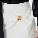 Fusta ELISABETTA FRANCHI, Miniskirt with jewel detail, Alb