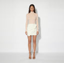 Fusta ELISABETTA FRANCHI, Lightweight crêpe miniskirt with bow, Alb
