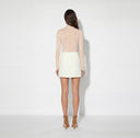 Fusta ELISABETTA FRANCHI, Lightweight crêpe miniskirt with bow, Alb