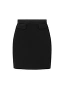 Fusta ELISABETTA FRANCHI, Miniskirt in double layer stretch crêpe and satin fabrics