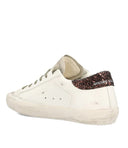 Sneakers GOLDEN GOOSE, STARDAN, Brown Glitter attach, Alb