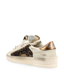 Sneakers GOLDEN GOOSE, Stardan sneakers in leather and leopard calf hair