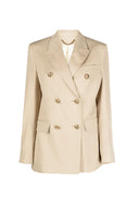 Sacou GOLDEN GOOSE double-breasted virgin wool blazer, Cream