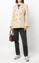 Sacou GOLDEN GOOSE double-breasted virgin wool blazer, Cream