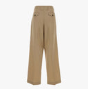 Pantaloni GOLDEN GOOSE, Beige wool wide-leg Flavia