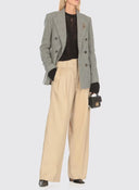 Pantaloni GOLDEN GOOSE, Beige wool wide-leg Flavia
