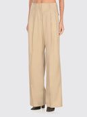 Pantaloni GOLDEN GOOSE, Beige wool wide-leg Flavia