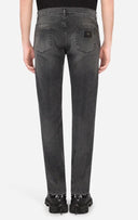JEANS DOLCE & GABBANA, Washed gray slim-fit stretch