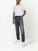 Jeans DOLCE & GABBANA, Logo Insert, High Waist, Blue