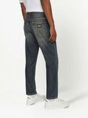 Jeans DOLCE & GABBANA, Logo Insert, High Waist, Blue