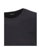 Tricou ZEGNA, logo-embroidered T-shirt, Dark Blue
