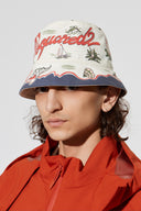 Palarie DSQUARED2, cream Hat with print