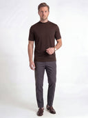 Tricou GRAN SASSO, Regular Fit Round Neck Jersey T-shirt, Maro