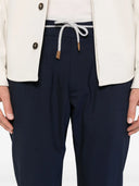 Pantaloni ELEVENTY, Tapered Design, Wool, Royal Blue