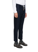 Pantaloni ELEVENTY, Vertical Stripes, Navy Blue