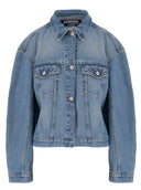 JACHETA JACQUEMUS, Belted Denim Jacket, Blue