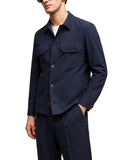 Jacheta LBM, Technical jersey overshirt in mineral sand bleu
