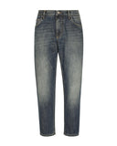 Jeans DOLCE & GABBANA, Logo Insert, High Waist, Blue