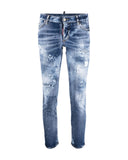BLUGI DSQUARED2, Bumbac, Ripped Detail Jeans Blue