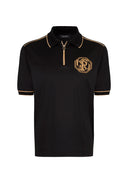 Tricou STEFANO RICCI, Model Polo, Insertii gold, Logo brodat