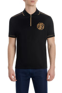 Tricou STEFANO RICCI, Model Polo, Insertii gold, Logo brodat