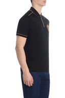 Tricou STEFANO RICCI, Model Polo, Insertii gold, Logo brodat