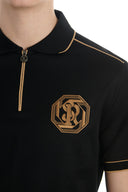 Tricou STEFANO RICCI, Model Polo, Insertii gold, Logo brodat