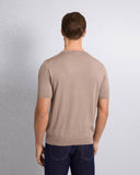 Tricou STEFANO RICCI, Crew neck sweater in cotton and silk, Beige