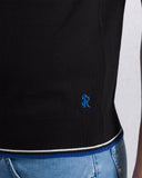 Tricou STEFANO RICCI, Cotton knit zip polo, Negru
