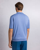 Tricou STEFANO RICCI, Cotton knit zip polo, Albastru