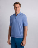 Tricou STEFANO RICCI, Cotton knit zip polo, Albastru