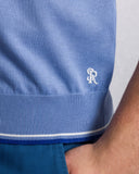 Tricou STEFANO RICCI, Cotton knit zip polo, Albastru