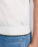 Tricou STEFANO RICCI, Cotton knit zip polo, Alb