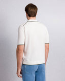 Tricou STEFANO RICCI, Cotton knit zip polo, Alb