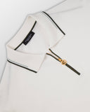 Tricou STEFANO RICCI, Cotton knit zip polo, Alb