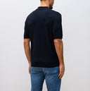 Tricou STEFANO RICCI, Polo, Zipper, Monogram, Silk, Navy Blue