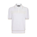 Tricou STEFANO RICCI, Polo, Three Button, Monogram, Silk, White