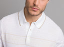 Tricou STEFANO RICCI, Polo, Three Button, Monogram, Silk, White