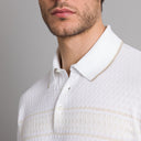 Tricou STEFANO RICCI, Polo, Three Button, Monogram, Silk, White