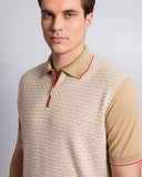 Tricou STEFANO RICCI, Cotton and silk knit zip polo, Red insert