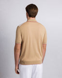 Tricou STEFANO RICCI, Cotton and silk knit zip polo, Red insert