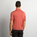 Tricou STEFANO RICCI, Polo, Zipper, Monogram, Silk, Light Red