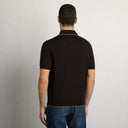 Tricou STEFANO RICCI, Polo, Zip Collar, Yellow Details, Brown