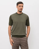 Tricou STEFANO RICCI, Crew neck sweater in silk, Verde