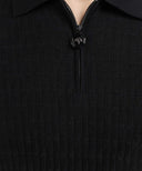 Tricou STEFANO RICCI, Model Polo, Insertie fermoar, Imprimeu texturat