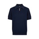 Tricou STEFANO RICCI, Polo Design, Monogram, Model, Silk, Navy blue