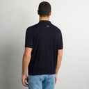 Tricou STEFANO RICCI, Polo Design, Monogram, Model, Silk, Navy blue
