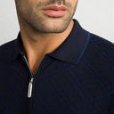 Tricou STEFANO RICCI, Polo Design, Monogram, Model, Silk, Navy blue